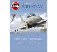 Male Birthday Card for Him - General Card for Men/Boys - Airfix Aircraft Design - RAF Eurofighter Typhoon Fighter Jet - Made in the UK - Eco-Friendly