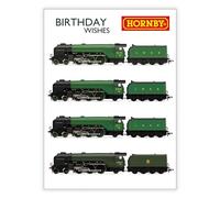 Male Birthday Card for Him - General Card for Men/Boys - Hornby Railway Design - Vintage Thompson Class Steam Trains - Made in the UK - Eco-Friendly