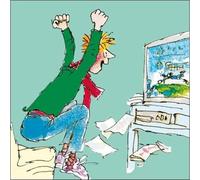 Male Birthday Card for Him - General Card for Men/Boys - Quentin Blake Illustration - Football Game - Made in the UK - Eco-Friendly