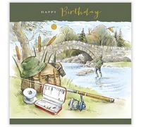 Male Birthday Card for Him - General Card for Men - Special Finish - Fishing Artistic Design - Eco-Friendly - Recyclable