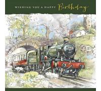 Male Birthday Card for Him - General Card for Men - Special Finish - Steam Train Artistic Design - Eco-Friendly - Recyclable