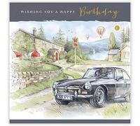 Male Birthday Card for Him - General Card for Men - Special Finish - Vintage Car Artistic Design - Eco-Friendly - Recyclable