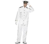 Male Captain Suit & Hat Movie Icon Navy Marine Stag Fancy Dress Party Costume