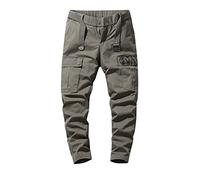 Male Cargo Pants Solid Color Multi Pocket Tether Stretch Solid Color Pants