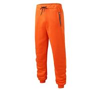 Male Casual Warm Trouser Solid Pants Zipper Pocket Drawstring Pants Trouser