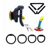 Male Chastity Belt Cock Cage Adult Sex Toy Lightweight Chastity Devices for Man Penis Exercise Small Bondage Cage with 4 Sizes Rings Invisible Lock and Key