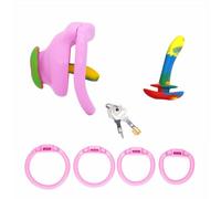 Male Chastity Belt Cock Cage Adult Sex Toy Lightweight Chastity Devices for Man Penis Exercise Small Bondage Cage with 4 Sizes Rings Invisible Lock and Key