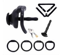 Male Chastity Belt Cock Cage Adult Sex Toy Lightweight Chastity Devices for Man Penis Exercise Small Bondage Cage with 4 Sizes Rings Invisible Lock and Key