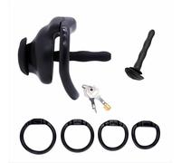 Male Chastity Belt Cock Cage Adult Sex Toy Lightweight Chastity Devices for Man Penis Exercise Small Bondage Cage with 4 Sizes Rings Invisible Lock and Key