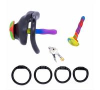 Male Chastity Belt Cock Cage Adult Sex Toy Lightweight Chastity Devices for Man Penis Exercise Small Bondage Cage with 4 Sizes Rings Invisible Lock and Key