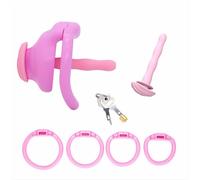 Male Chastity Belt Cock Cage Adult Sex Toy Lightweight Chastity Devices for Man Penis Exercise Small Bondage Cage with 4 Sizes Rings Invisible Lock and Key