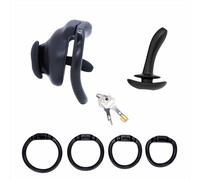 Male Chastity Belt Cock Cage Adult Sex Toy Lightweight Chastity Devices for Man Penis Exercise Small Bondage Cage with 4 Sizes Rings Invisible Lock and Key