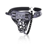 Male Chastity Belt Leather Chastity Device Harness Belts with Lock for Men - Couple Flirt Sex Underwear, SM Sex Toys