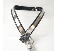 Male Chastity Belt with Penis Cage Y-Shape Stainless Steel Adjustable BDSM Slave Anti-Cheating Sissy Bondage Device (Short Style Black 60-90cm)