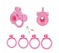 Male Chastity Cage Cock Cage - Breathable Penis Cage with Invisible Lock & 4-Size Rings, Lightweight ABS Chastity Device Sex Toys for Men
