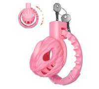 Male Chastity Cage, Cock Cage with 1 Lock Cylinder, 2 Keys, 3 Silicone Sleeves, Chastity Device with Invisible Lock and Key for Man Penis Erection Control & Bondage Play, Adult Sex Toys (Short Pink)