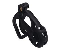Male Chastity Cage,Cock Cage with 4 Sizes Curved Rings Invisible Lock,Lightweight SM Bondage Gear for Penis Exercise,Adult Sex Toys for Men(Balck,90MM)