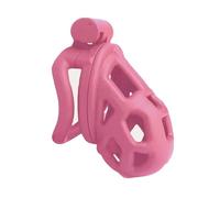 Male Chastity Cage,Cock Cage with 4 Sizes Curved Rings Invisible Lock,Lightweight SM Bondage Gear for Penis Exercise,Adult Sex Toys for Men(Pink,70MM)