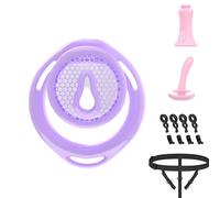 Male Chastity Cage Devices - Lightweight Cock Cage for Man Penis Bondage, ABS Chasity Lock Cage Invisible Use with 6 Cock Rings BDSM Accessories Elasticity Belt & Catheter, Urine Plug Sex Toys for Men