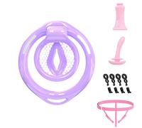 Male Chastity Cage Devices - Lightweight Cock Cage for Man Penis Bondage, ABS Chasity Lock Cage Invisible Use with 6 Cock Rings BDSM Accessories Elasticity Belt & Catheter, Urine Plug Sex Toys for Men