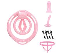Male Chastity Cage Devices - Lightweight Cock Cage for Man Penis Bondage, ABS Chasity Lock Cage Invisible Use with 6 Cock Rings BDSM Accessories Elasticity Belt & Catheter, Urine Plug Sex Toys for Men
