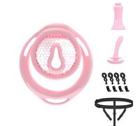 Male Chastity Cage Devices - Lightweight Cock Cage for Man Penis Bondage, ABS Chasity Lock Cage Invisible Use with 6 Cock Rings BDSM Accessories Elasticity Belt & Catheter, Urine Plug Sex Toys for Men