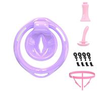 Male Chastity Cage Devices - Lightweight Cock Cage for Man Penis Bondage, ABS Chasity Lock Cage Invisible Use with 6 Cock Rings BDSM Accessories Elasticity Belt & Catheter, Urine Plug Sex Toys for Men