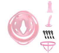 Male Chastity Cage Devices - Lightweight Cock Cage for Man Penis Bondage, ABS Chasity Lock Cage Invisible Use with 6 Cock Rings BDSM Accessories Elasticity Belt & Catheter, Urine Plug Sex Toys for Men