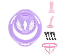 Male Chastity Cage Devices - Lightweight Cock Cage for Man Penis Bondage, ABS Chasity Lock Cage Invisible Use with 6 Cock Rings BDSM Accessories Elasticity Belt & Catheter, Urine Plug Sex Toys for Men