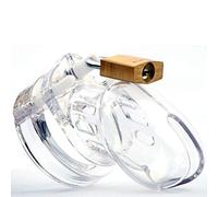 Male Chastity Cage for Men Male Abstinence 5 Base Rings Super Breathable Chastity Lock Cage Transparent