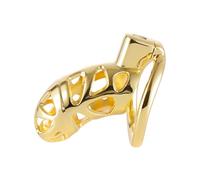 Male Chastity Cage Gold Large Ring Chastity Cage for Men with 3 Rings,Stainless Steel Belt BDSM Cock Cage for Men Sex Toys BDSM Sex Games Gold One Size