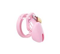 Male Chastity Cage Sex Toys Brass Lock Locking Small/Standard Flat Chastity Cage Belt Cock Ring Lock Penis Rings Men Adult Goods Pink S