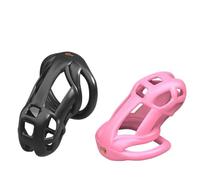 Male Chastity Cage Sex Toys Sissy Beginner Cobra Chastity Device Belt Cock Cage Man Penis Lock Rings Men's Adult Goods(Black-Flat Ring-Nano)