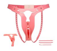 Male Chastity Cage Silicone with Belt Lock and Sissy Design | Breathable silicone design, urine outlet, lock system and adjustable belt