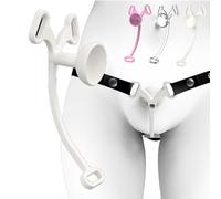 Male Chastity Cage with Adjustable Three-Way Strap, Interesting Butterfly Style Flat Chastity Devices for Male Cross-Dressing -UKGA05Z (White-Long, A:Same and Cheaper)