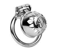 Male Chastity Cage with Chastity Belt Glans PA Ring Piercing Urethra Lock Device Penis Ring Secure Locking Sex Toy for Men(229-K13-55mm)
