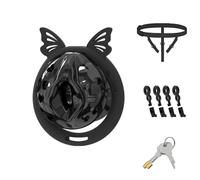 Male Chastity Cage with Elastic Belt & Invisible Lock - 4 Butterfly Silicone Rings Lightweight BDSM Chastity Device Love Hole Penis Cage Bondage Gear for Men Long-Term Wear