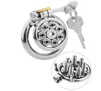 Male Chastity Device, CB Chastity Cage with Spikes, Stainless Steel, SM,50mm