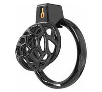 Male Chastity Device Cock Cage Hollow Breathable Chastity Cage for Sissy Men with 6 Sizes Rings Lock Anti-Cheating Sex Toys Black M