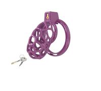 Male Chastity Device Cock Cage Hollow Breathable Chastity Cage for Sissy Men with 6 Sizes Rings Lock Anti-Cheating Sex Toys Purple L