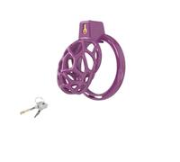 Male Chastity Device Cock Cage Hollow Breathable Chastity Cage for Sissy Men with 6 Sizes Rings Lock Anti-Cheating Sex Toys Purple M