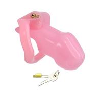 Male Chastity Device Cock Cage, Lightweight Chastity Cage Body-Safe Resin Penis Cage for Men Adult Abstinence Penis Bondage Adult Sex Toy Male Couple Gifts (Pink)