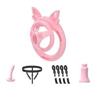 Male Chastity Device Cock Cage Lightweight Invisible Lock Chastity Cage for Men with 4 Silicone Active Rings & 2 Keys,Penis Exercise Bondage Play Urinary Catheter BDSM Sex Toys for Male