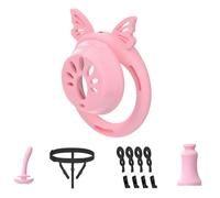 Male Chastity Device Cock Cage Lightweight Invisible Lock Chastity Cage with 4 Silicone Active Rings & 2 Keys,Urinary Catheter Adult BDSM Sex Toys for Male Penis Exercise Abstinence Bondage Play