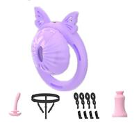 Male Chastity Device Cock Cage Lightweight Invisible Lock Chastity Cage with 4 Silicone Active Rings & 2 Keys,Urinary Catheter Sex Toys for Male Penis Exercise Abstinence Bondage Play