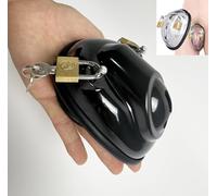 Male Chastity Device Cock Cages Bondage Fully Restraint Bowl Virginity Device Adult Sex Toy for Men Penis Exercise (Black)