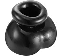 Male Chastity Device Testicle Cage, Silicone Testicle Bondage Male Soft Comfortable Silicone Bull Bag Ball Stretcher Snug,Scrotum Ballstretcher Ballsack for Adults Sex Toys (Black)