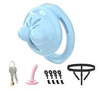 Male Cock Cage Chastity Device - Soft Silicone Chastity Cage with Bondage Strap & Catheter for Man Penis Exercise Comfortable Adult Sex Toy with 6 Sizes Rings Plastic Invisible Lock and Key