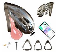 Male Cock Cage Chastity Device with App Control Includes 9 E-stim Modes BDSM Bondage Penis Cage with 3 Sizes Cock ring ＆ Penis Plug Invisible Lock Chastity Cage Set Adult Sex Toys for Men