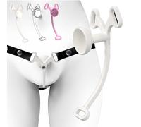 Male Cock Cage with Adjustable Three-Way Strap, Practical Butterfly Style Flat Chastity Devices for Male Cross-Dressing -UKGA05Z (White-Long, B:Same and Cheaper)